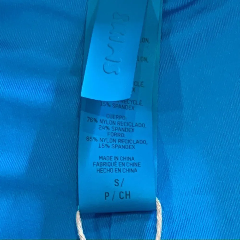 Skims Recycled Swim Mid Waist Short Size Small Turquoise